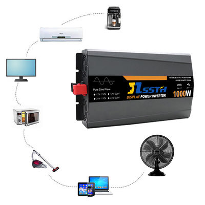 Inverter Daya Frekuensi Tinggi 1000W Dengan Layar LCD DC 12V 24V AC 110V 220V 230V