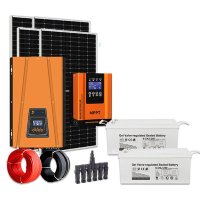 Harga yang bagus Baterai GEL 5kw lengkap off grid solar power kit CE Rhos Fcc bersertifikat on line
