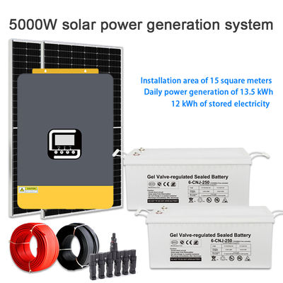 Harga yang bagus Sistem Tenaga Surya Rumah 5KW Efisiensi Tinggi – Kit Panel 5000W Hibrida Off Grid on line