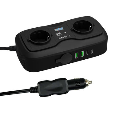 Harga yang bagus Inverter Daya Mobil Gelombang Sinus Murni 200W | Konverter DC 12V ke AC 220V dengan Soket dan Port USB on line