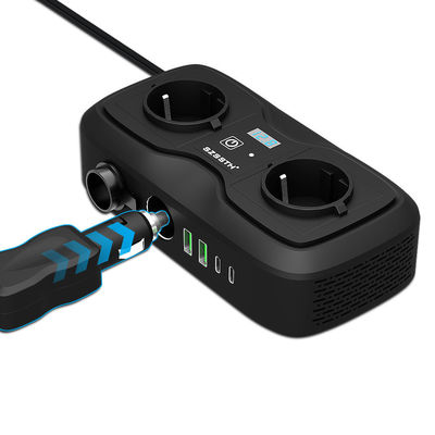 Harga yang bagus Inverter Daya Mobil GaN 200W & Pengisi Daya PD, 12V ke 220V AC Gelombang Sinusoidal Termodifikasi dengan Pengisian Cepat USB-C 30W on line