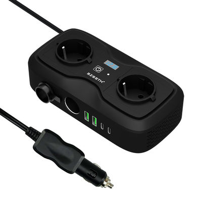 Inverter Daya Mobil Dc 12v ke 110v Ac Dual Usb 3.1A GaN PD Quick Charger
