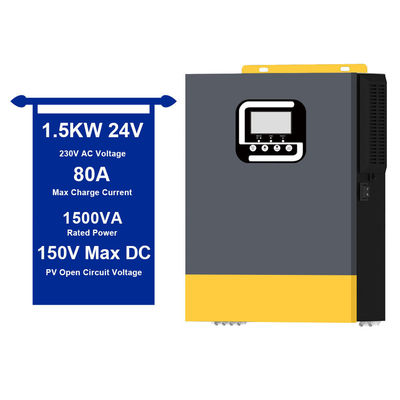 Perlindungan Overload 1.5KVA 1500W Solar Inverter Dibangun 40A MPPT Charge Controller