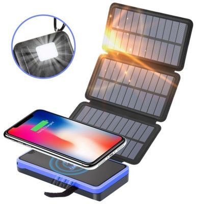 Kapasitas Tinggi 50000mah Solar Power Bank Foldable Solar Power Bank Dengan Lampu LED