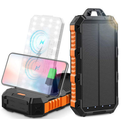 ABS PC Outdoor Wireless 30000mAh Solar Power Bank Dengan Panel Surya