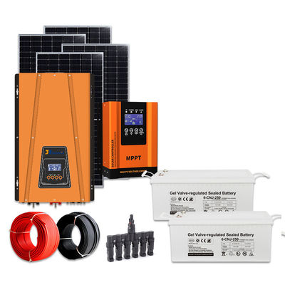 Kit Sistem Surya 8KW Lengkap Fase Tunggal Tegangan AC Disesuaikan Off Grid Inverter