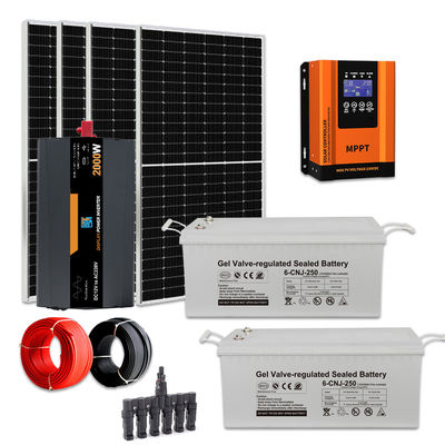 Home Sistem Energi Surya 2KW Kit Panel Surya Off Grid Dengan Sistem Pemasangan