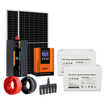Off Grid Solar Power Generation System 1KW Hybrid GEL Baterai Energi Surya Untuk Perumahan