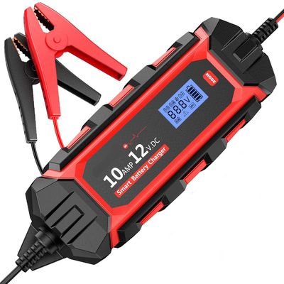 IP65 12V 10A Portable Car Battery Charger Dengan Panjang Kabel 1M Dan Jump Starting