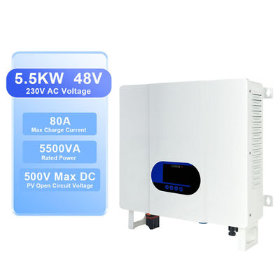 5000W 48V DC ke AC 110V 220V Off Grid Hybrid Inverter dengan perlindungan overload dan rentang suhu penyimpanan