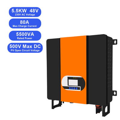 Harga yang bagus Layar LCD 5.5KW 48V sampai 110V 220V MPPT Solar Charger Hybrid Inverter dengan AC Voltage 230VAC on line