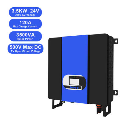 3.5KW 24V hingga 110V 220V 230V All in One Inverter Hybrid dengan pengontrol surya MPPT dan komunikasi WiFi / GPRS