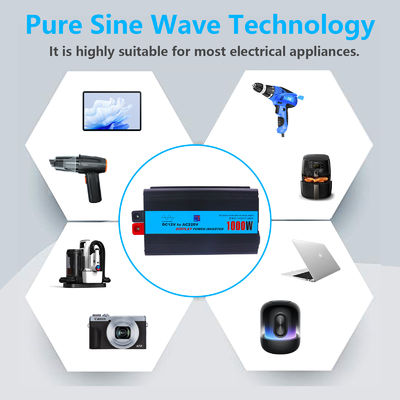 Inverter Gelombang Sinus Murni Daya Tinggi 110V/220V Konversi dari 12V/24V/48V untuk arus keluar yang optimal dan ukuran kompak