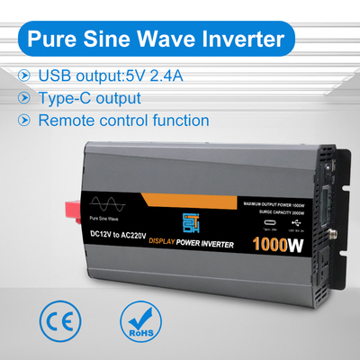 Harga yang bagus Inverter Daya Gelombang Sinus Murni 1000W 12V/24V hingga 220V AC on line