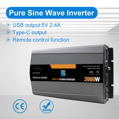 Harga yang bagus 2000 W Inverter Daya Gelombang Sinus Murni    DC 12V/24V/48V ke AC 110V/220V on line