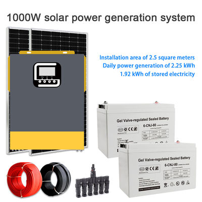 Harga yang bagus Sistem Energi Surya Off Grid 1KW dengan Panel Surya Silikon Monokristalin untuk Pasokan Listrik Rumah on line