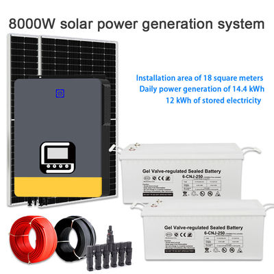 Harga yang bagus Sistem Energi Surya Efisiensi Tinggi 8KW untuk Rumah    Multi-Voltage 100V hingga 240V Output on line