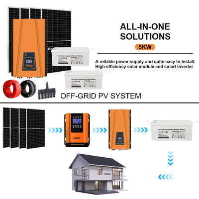 Harga yang bagus Daya dengan ketenangan pikiran: Kit Surya Off-Grid 5KW bersertifikat dengan baterai GEL tahan lama (Menyukupi Standar CE, RHOS, FCC) on line