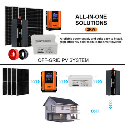 Harga yang bagus 2KW Complete Off-Grid Solar Kit for Home | Includes Mounting System & Solar Panels on line