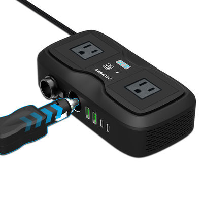 Harga yang bagus Pusat Pengisian Daya Mobil Terbaik: Inverter GaN 200W dengan 4 Port USB & Stopkontak AC | Daya & Pengisian Cepat Semua Perangkat Anda di Perjalanan on line